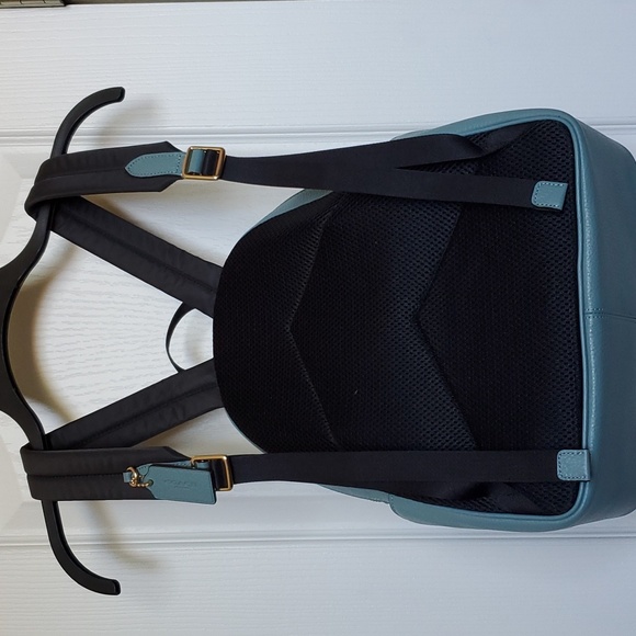 Coach Court Leather Marine Color Backpack - Picture 4 of 5